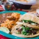 Close-Up Photo of Rice and Tacos