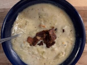 Easy Potato Soup with Bacon and Ham